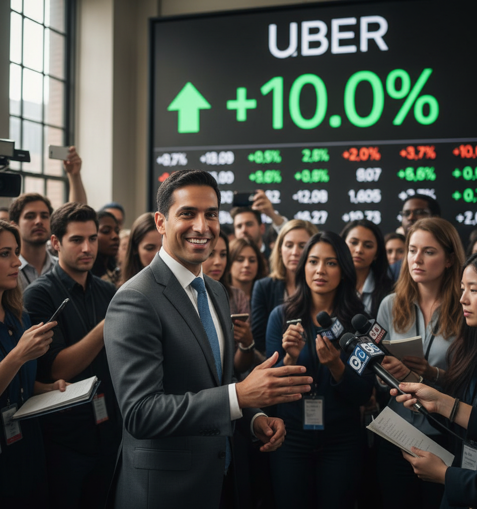 Uber Defies Revenue Miss, Stock Surges 10% on Evolving Investor Perception — AI-generated illustration