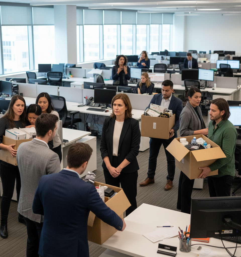 Uber initiated significant layoffs in its HR division, impacting nearly a quarter of its workforce — AI-generated illustration