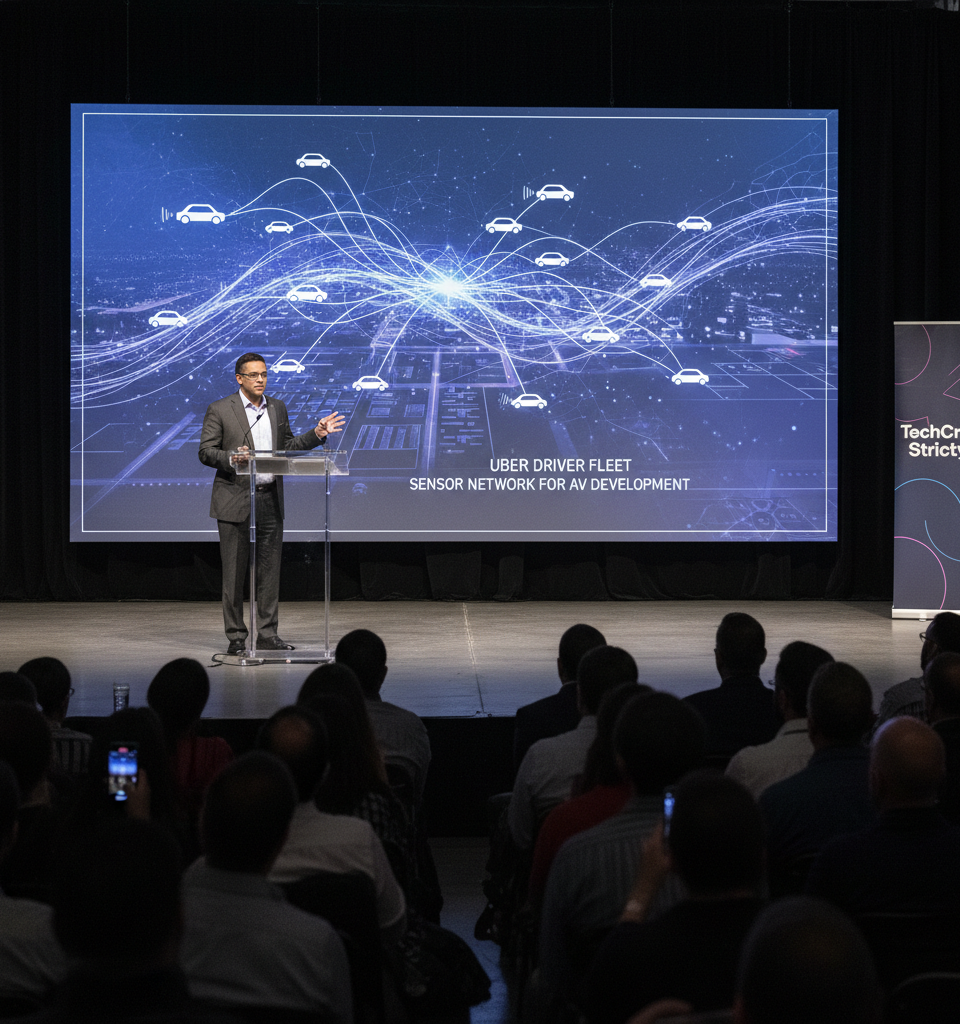 Uber Pitches Driver Fleet as Sensor Network for Autonomous Vehicle Development — AI-generated illustration