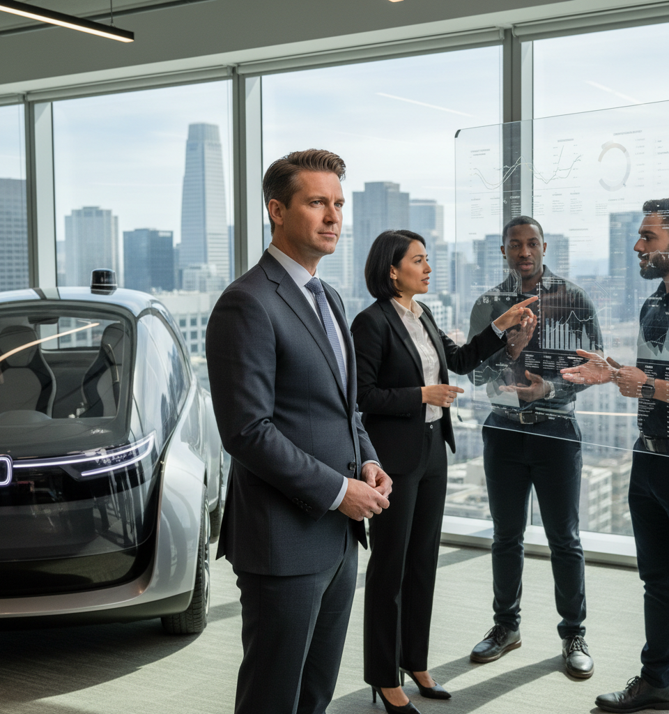 Uber's Andrew Macdonald on Economic Insights from Drivers, Autonomous Vehicle Future — AI-generated illustration