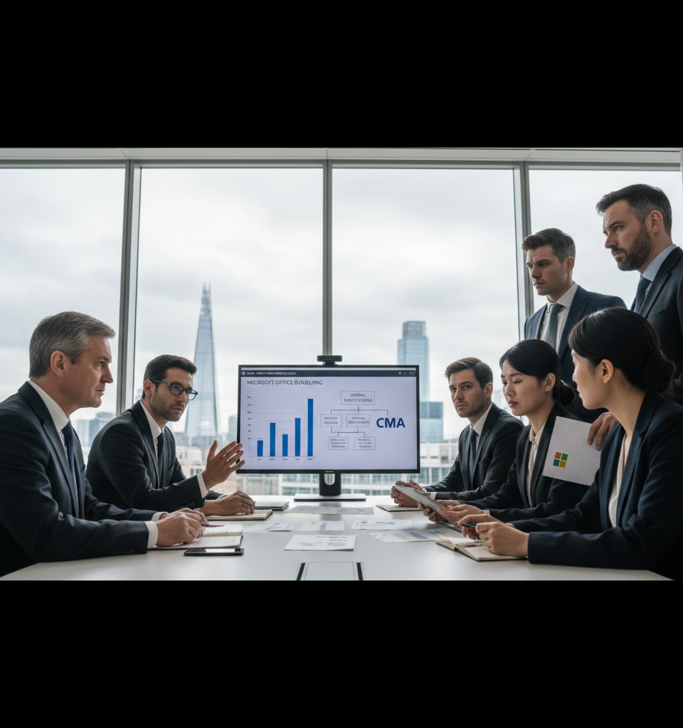 UK CMA Launches Formal Investigation into Microsoft Office Bundling Practices Amidst Antitrust Concerns — AI-generated illustration