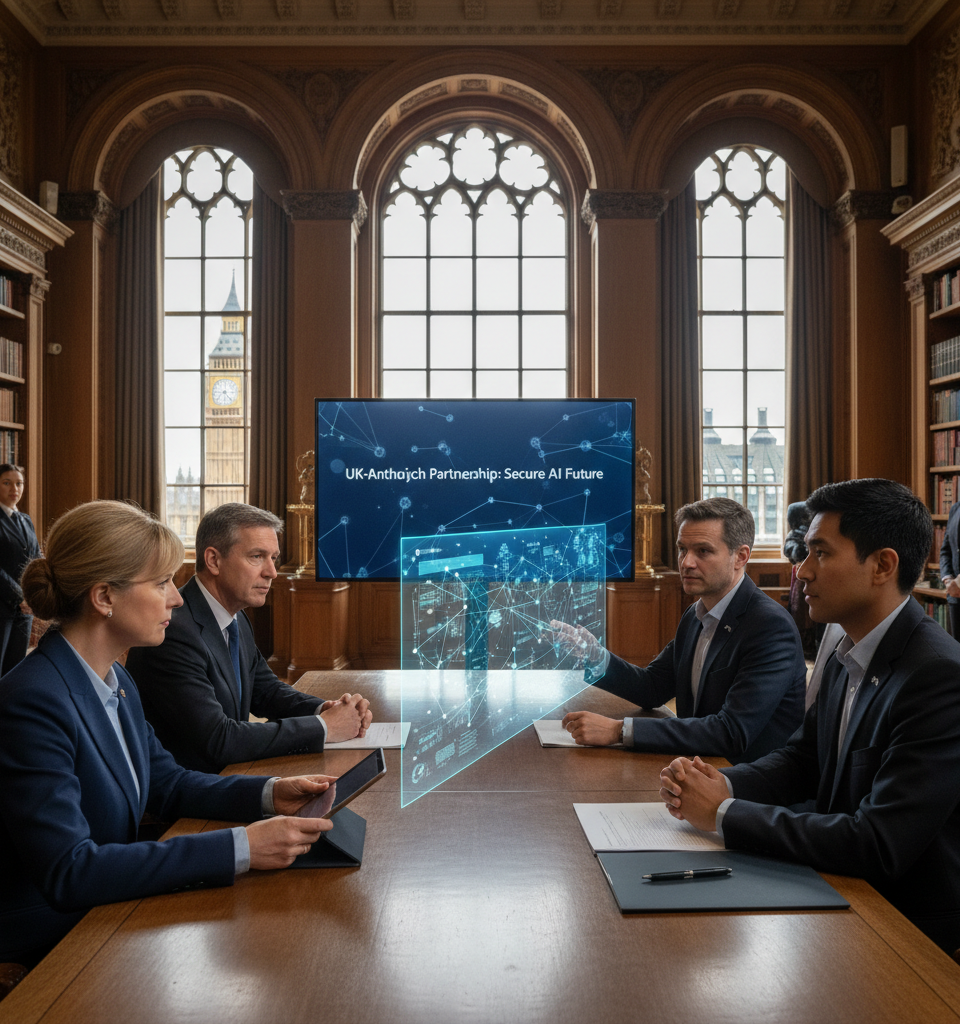 UK Courts Anthropic Amidst US AI Security Concerns, Bolstering British Tech Ambitions — AI-generated illustration
