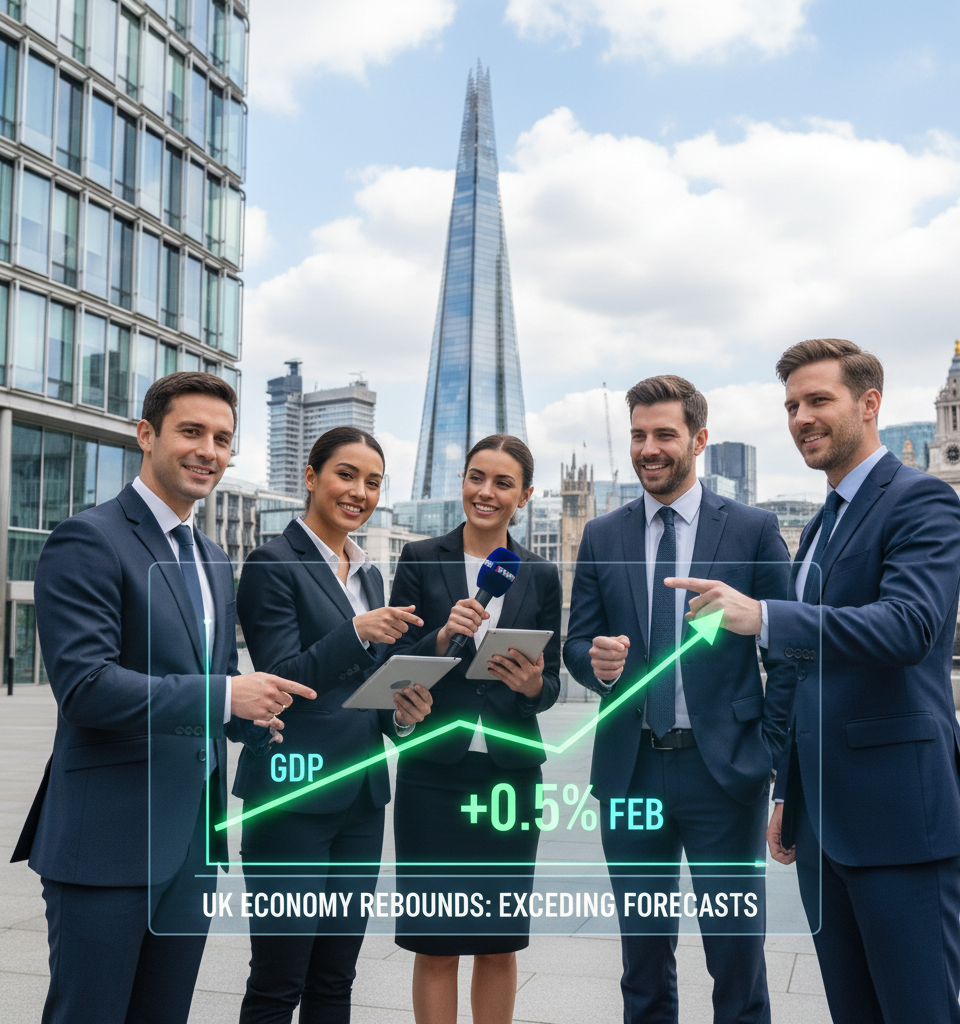 UK Economy Rebounds: GDP Jumps 0.5% in February, Exceeding Forecasts — AI-generated illustration