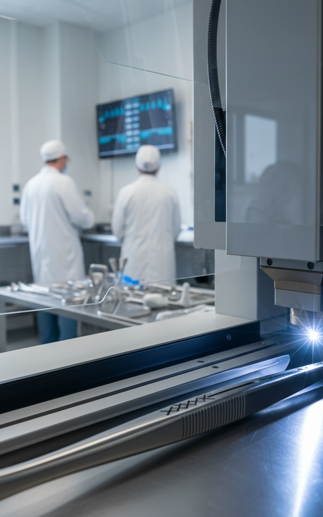 Ultrashort Pulse Laser Black Marking: A Reliable Solution for Medical Stainless Steel — AI-generated illustration