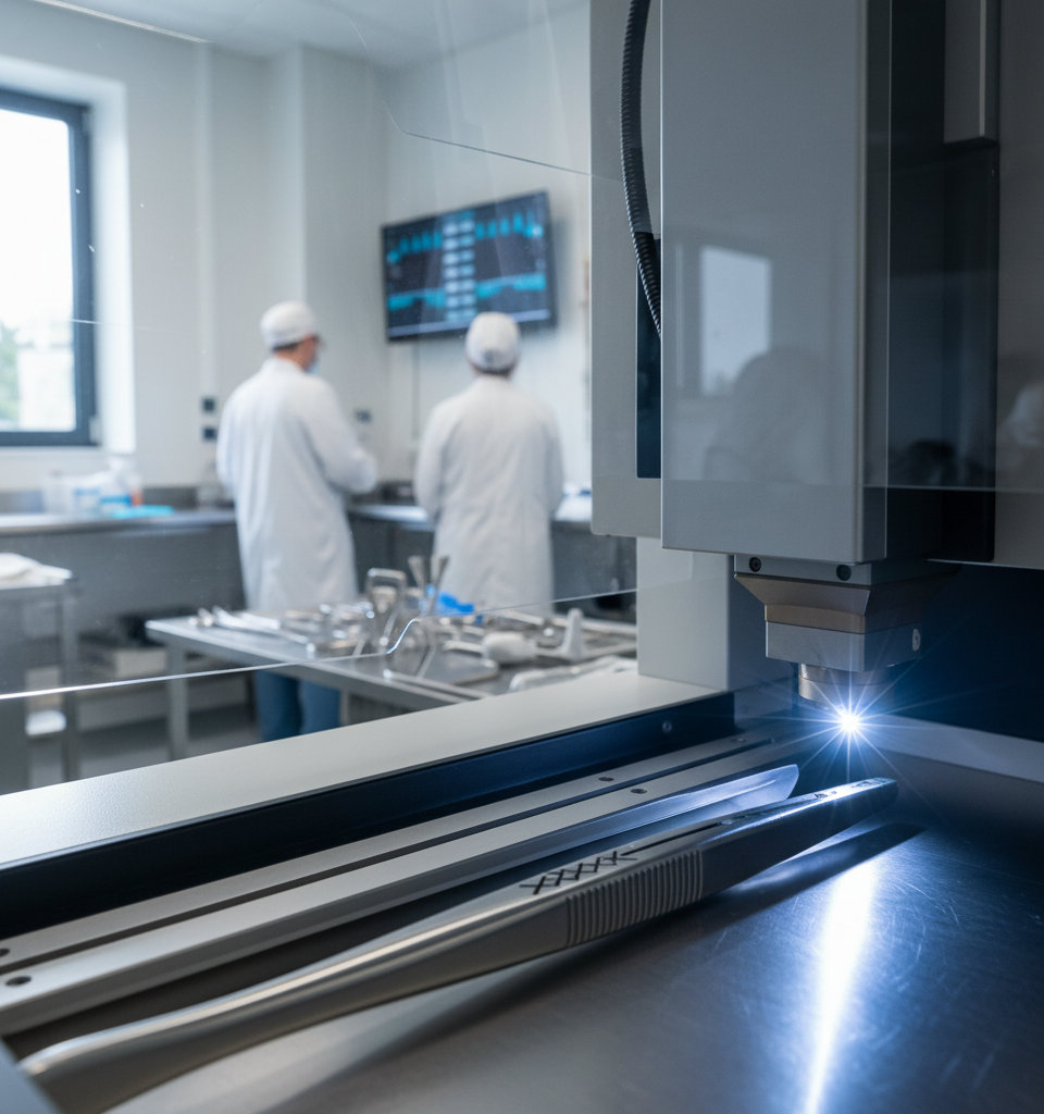 Ultrashort Pulse Laser Black Marking: A Reliable Solution for Medical Stainless Steel — AI-generated illustration