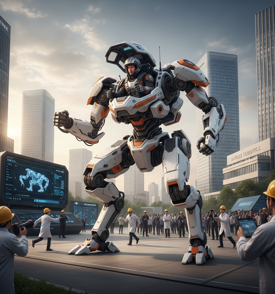 Unitree Robotics Unleashes Pilotable Mecha, Eyes $7 Billion IPO Amidst Humanoid Robot Surge — AI-generated illustration