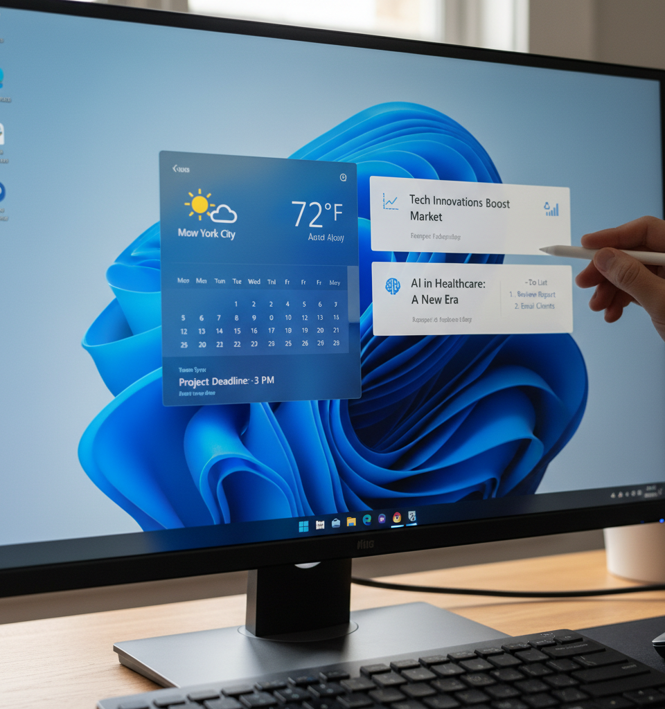 Unlocking Windows 11 Widgets' Potential: Eight Tweaks for Enhanced Productivity — AI-generated illustration