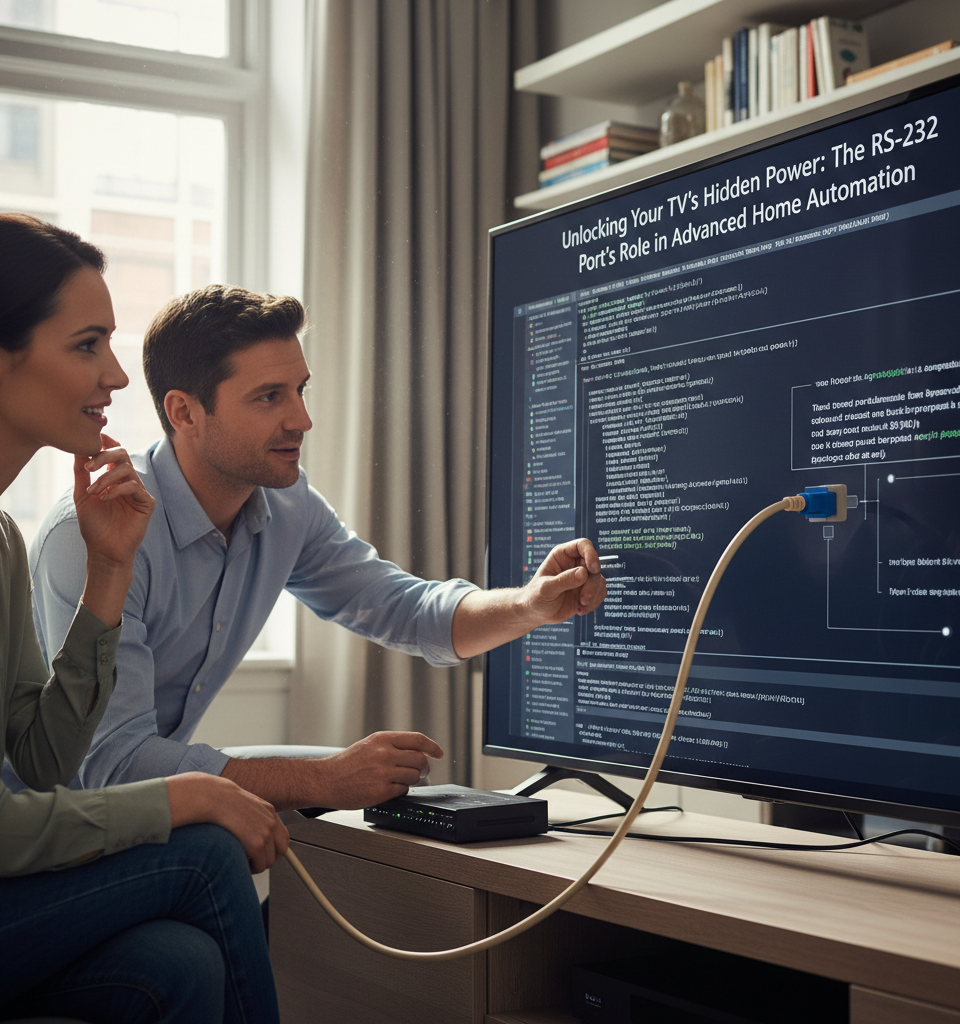 Unlocking Your TV's Hidden Power: The RS-232 Port's Role in Advanced Home Automation — AI-generated illustration