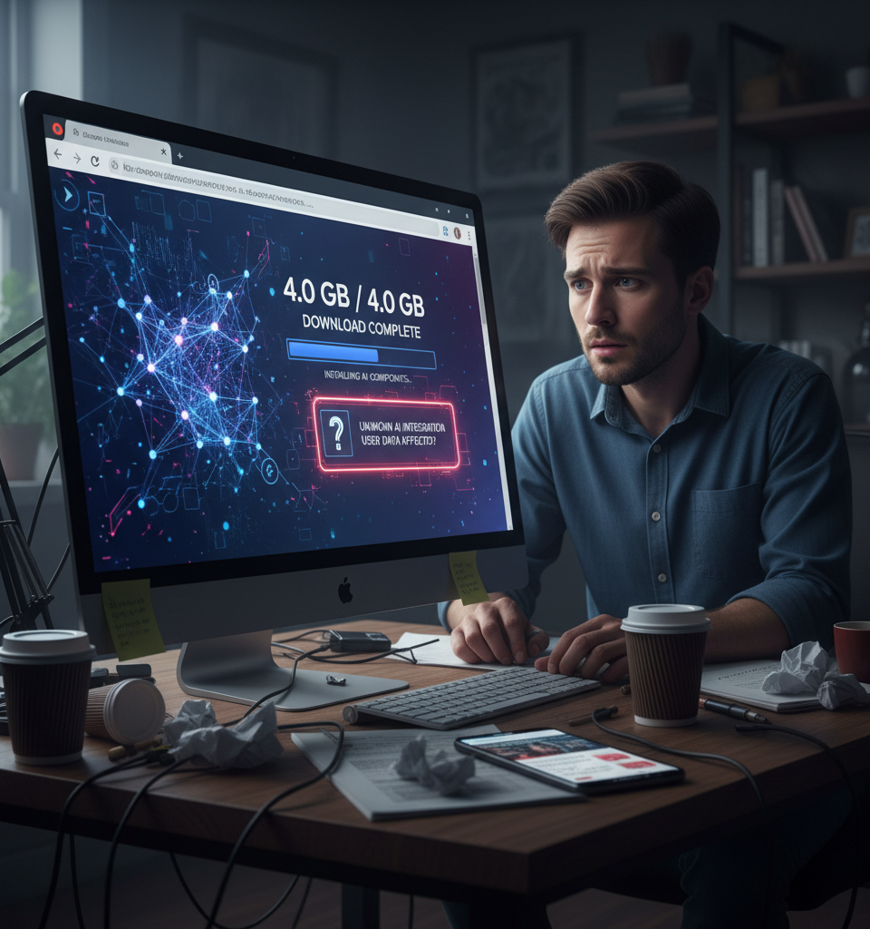 Unpacking Chrome's Mystery 4GB Download: Google's AI Ambitions Raise User Concerns — AI-generated illustration