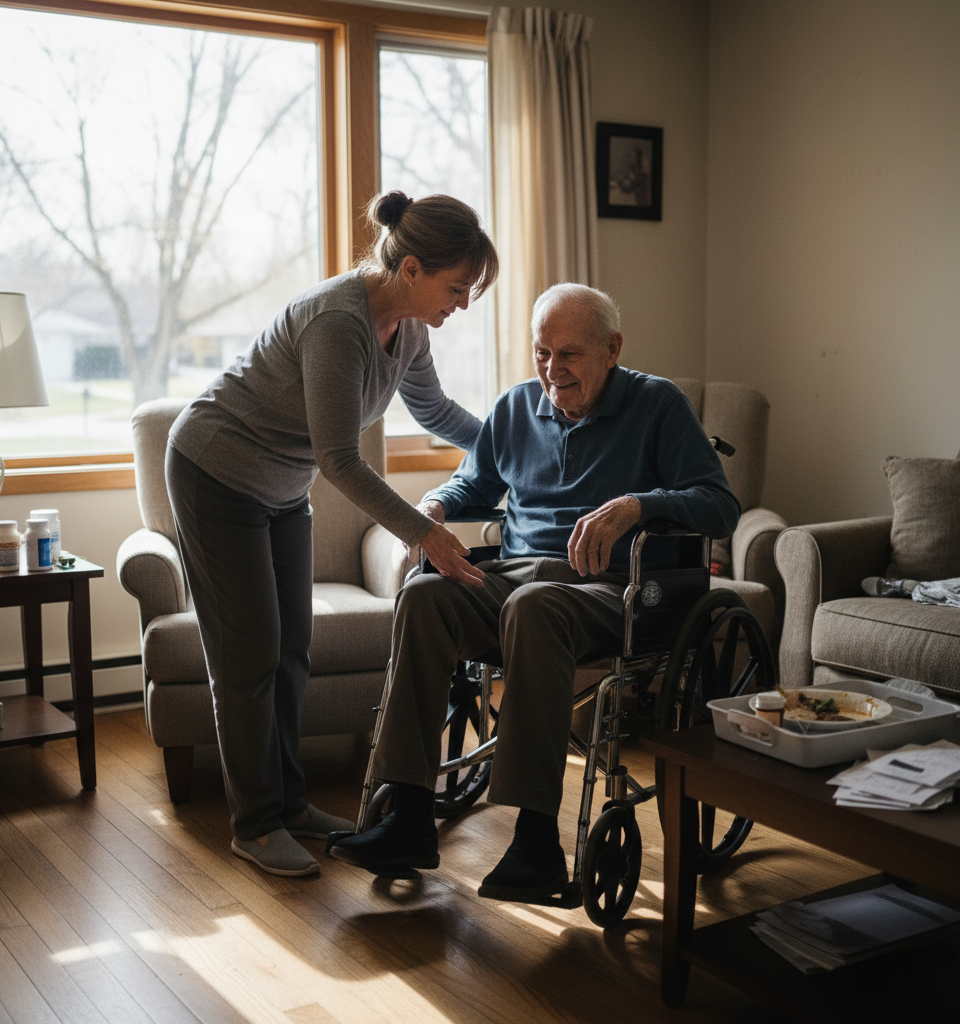 Unpaid Family Caregiving Surpasses $1 Trillion Mark Annually in US, Highlighting Economic & Social Strain — AI-generated illustration