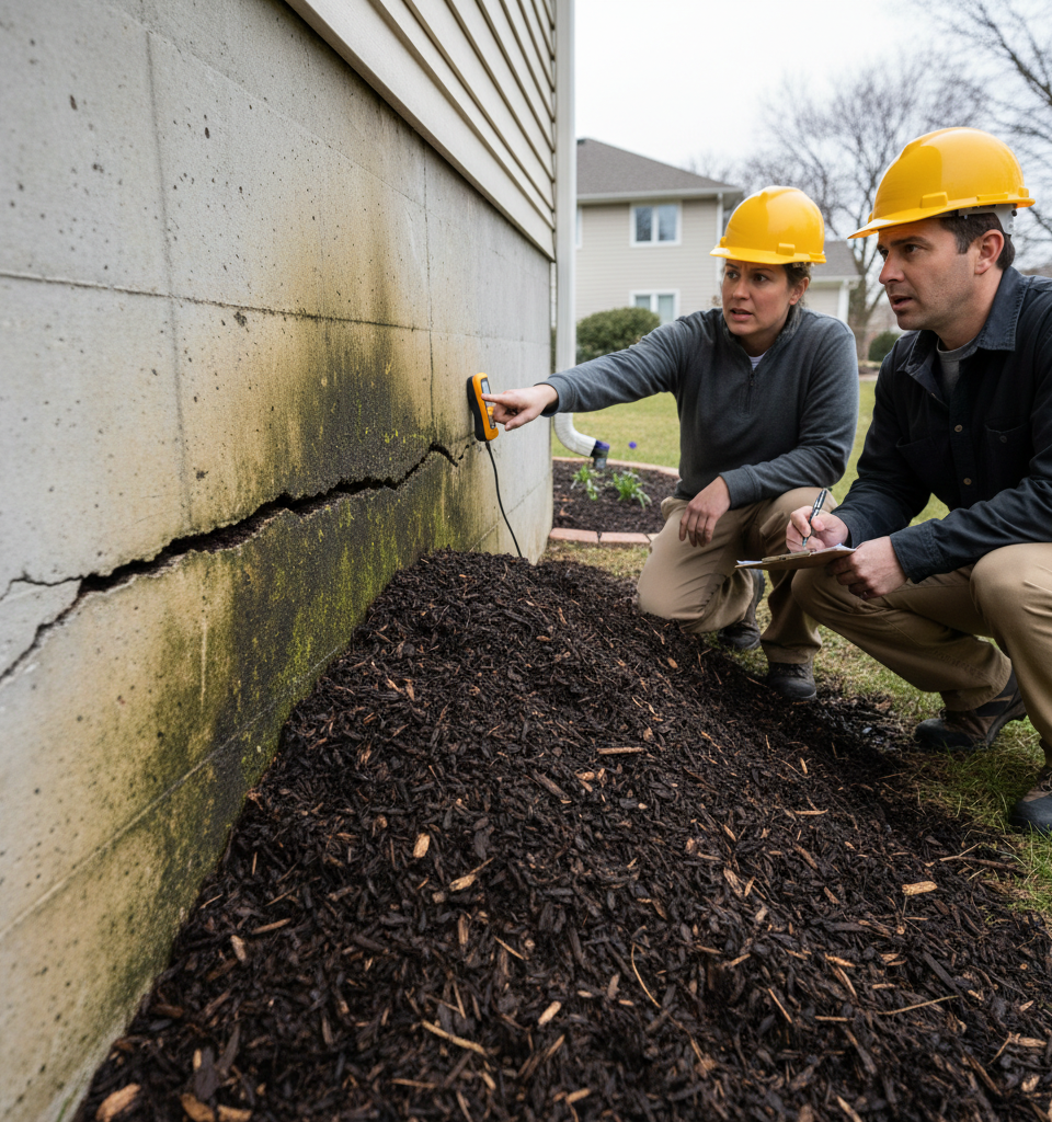 Unseen Threat: How the Wrong Mulch Choice Can Compromise Your Home's Foundation — AI-generated illustration