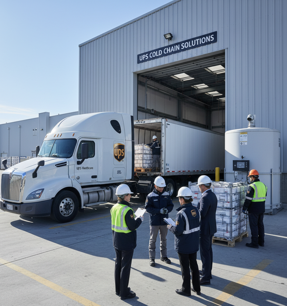 UPS Expands Cold Chain Network with 27 New Pharmaceutical Transfer Facilities — AI-generated illustration