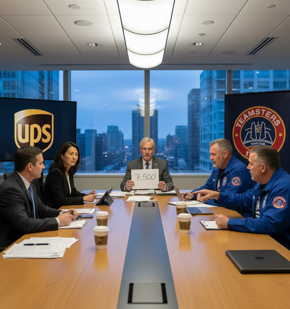 UPS Limits Driver Buyouts to 7,500 After Teamsters Intervene in Critical Labor Deal — AI-generated illustration