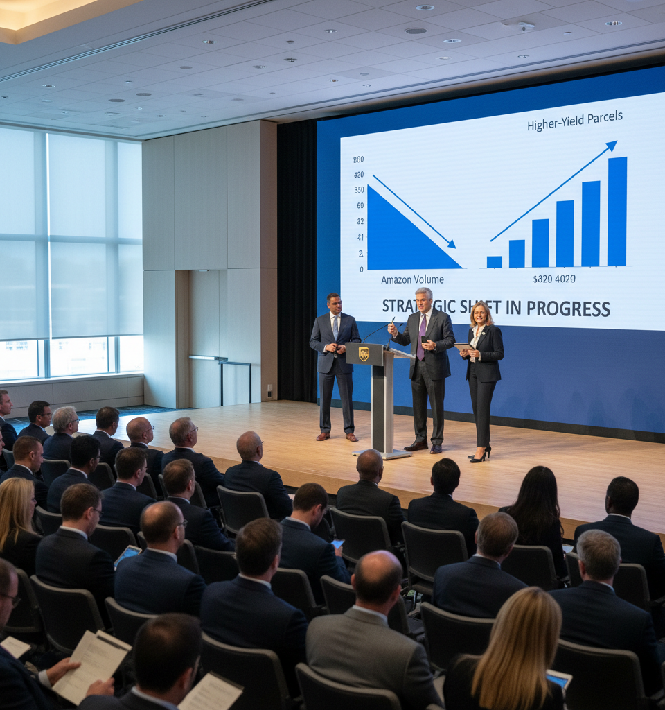UPS Nears Completion of Amazon Volume Reduction, Shifts Focus to Higher-Yield Parcels — AI-generated illustration