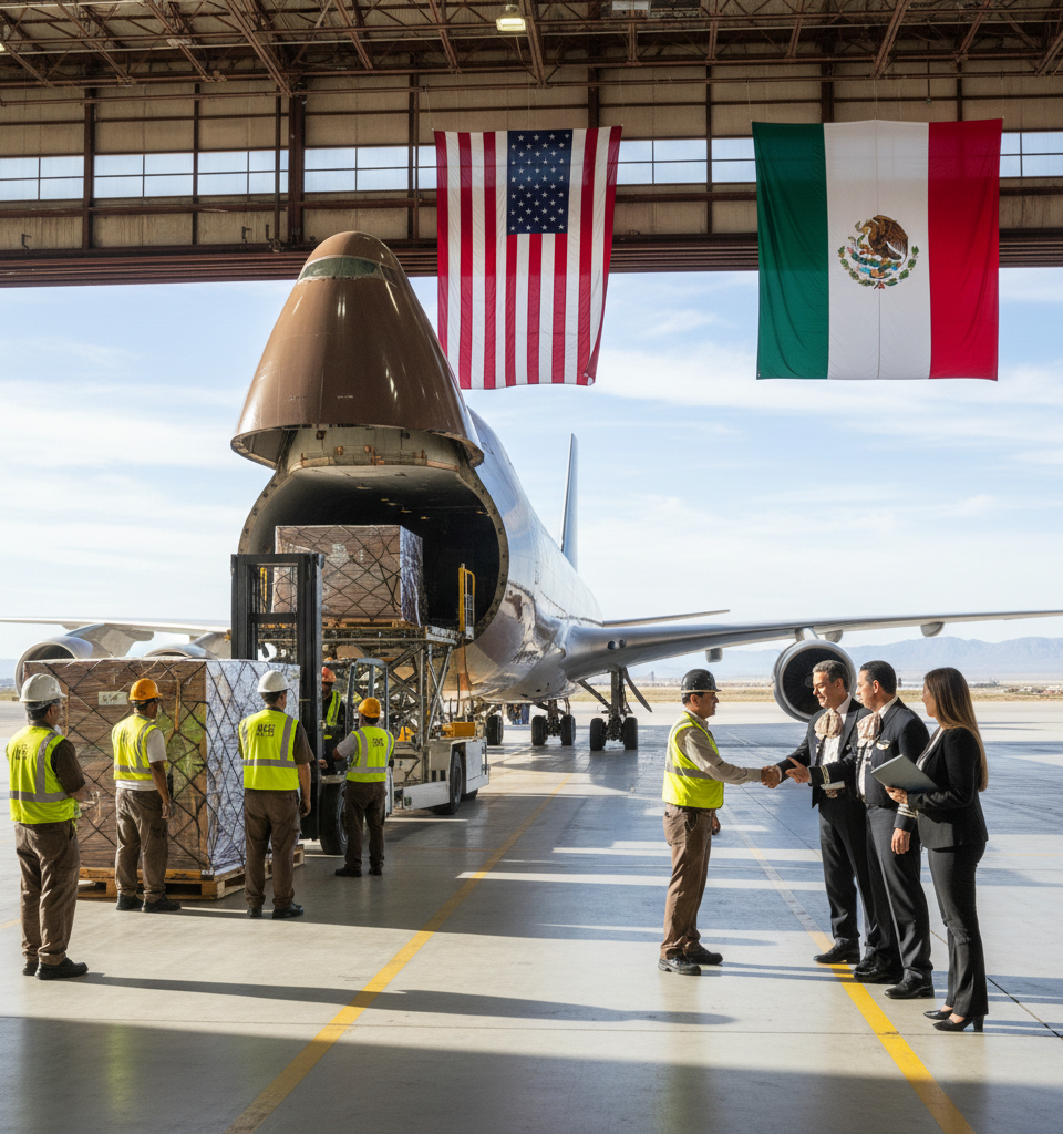 UPS Poised to Enhance Cross-Border Trade with New Mexico Airfreight Service — AI-generated illustration