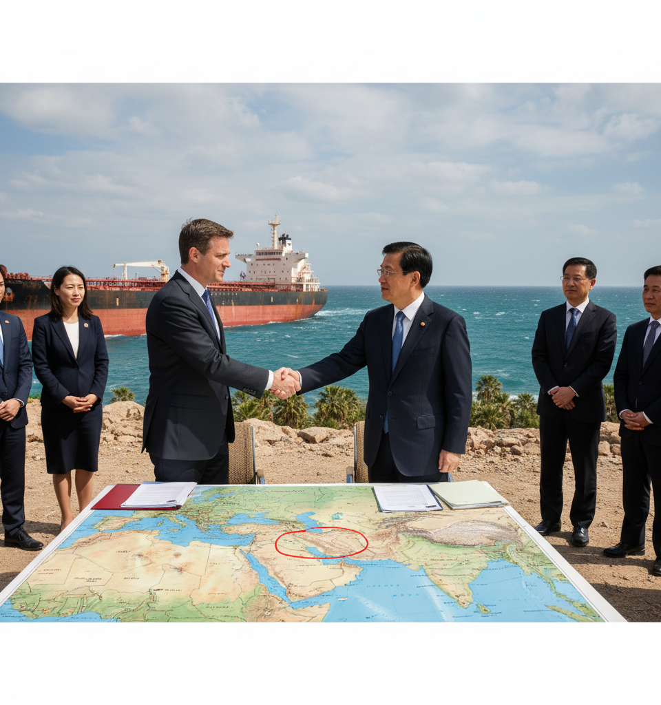 US and China Align on Critical Need to Reopen Strait of Hormuz, Path Forward Unclear — AI-generated illustration