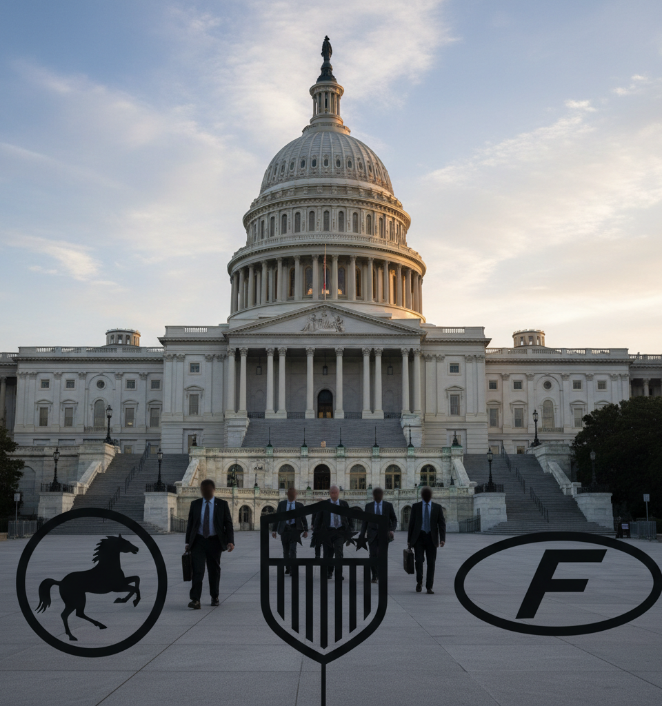 US Automakers Lobby Congress for Permanent Ban on Chinese Connected Vehicles — AI-generated illustration