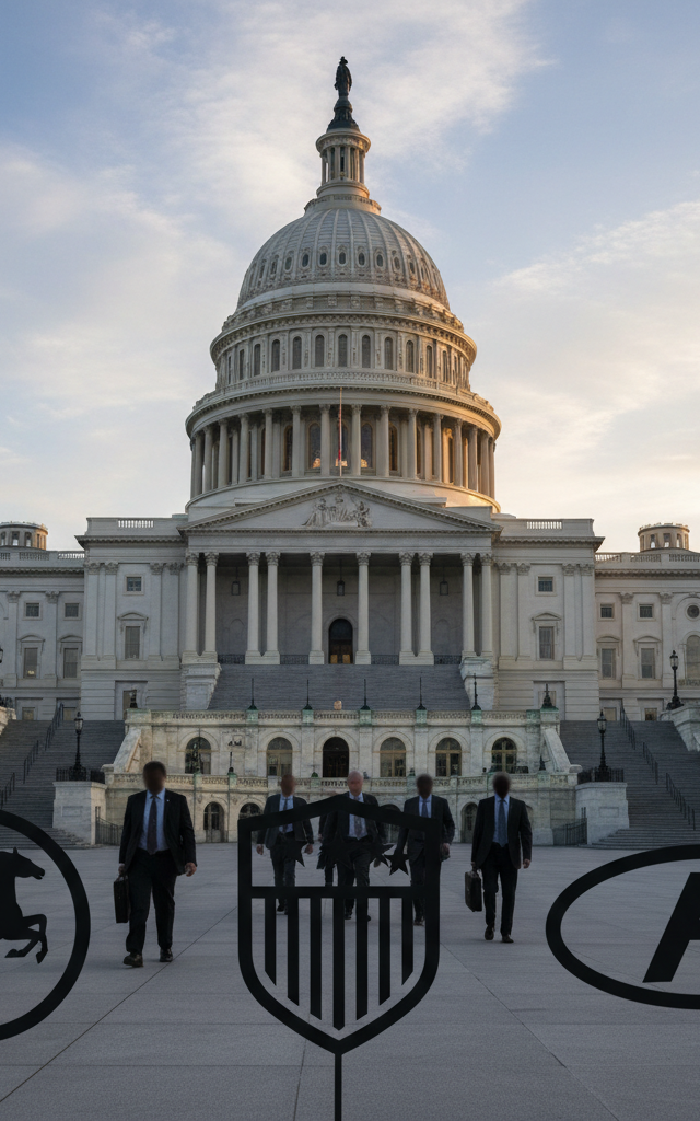US Automakers Lobby Congress for Permanent Ban on Chinese Connected Vehicles — AI-generated illustration