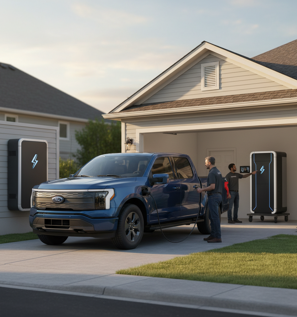 US Automakers Shift Focus: From EVs to Energy Storage Amid Market Challenges — AI-generated illustration