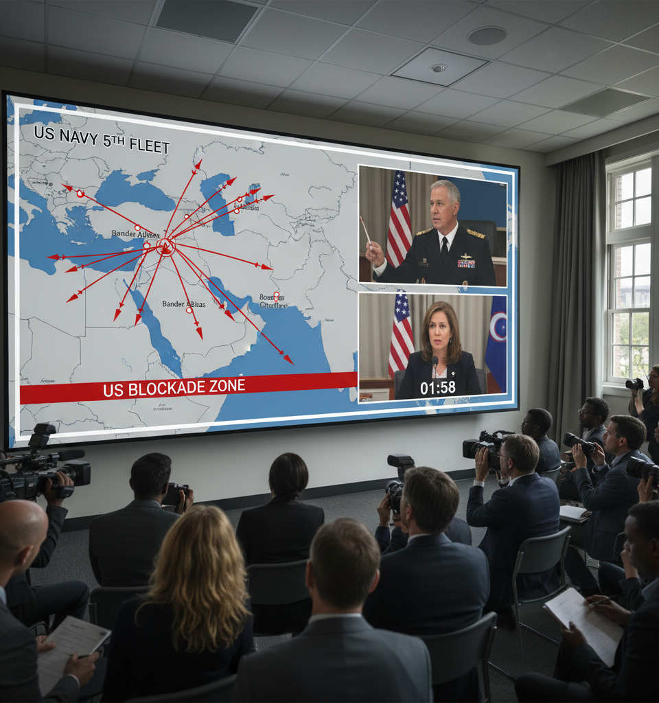 US blockade of Iranian ports explained in two minutes — AI-generated illustration
