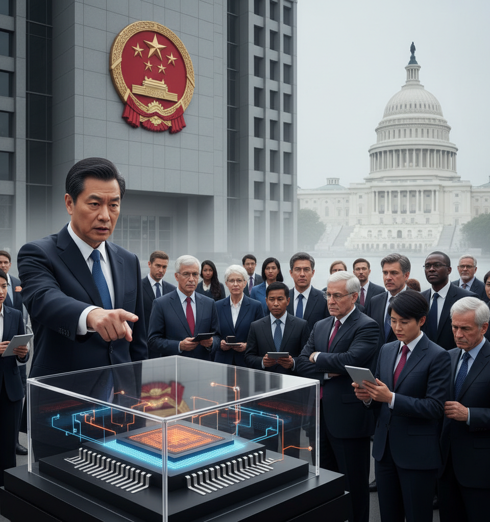 US Chip Clampdown Sparks China's Warning: Global Supply Chain on Brink — AI-generated illustration