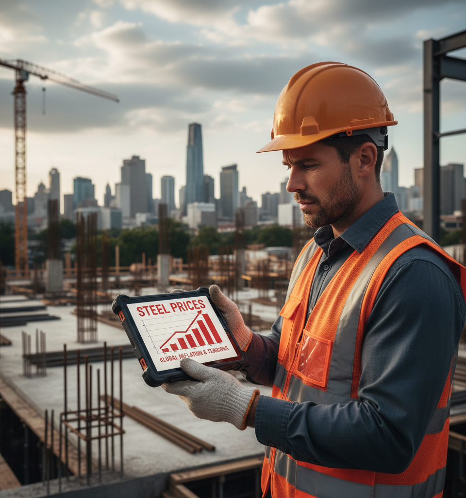 US Construction Costs Surge 6.2% Amid Inflationary Pressures and Geopolitical Tensions — AI-generated illustration