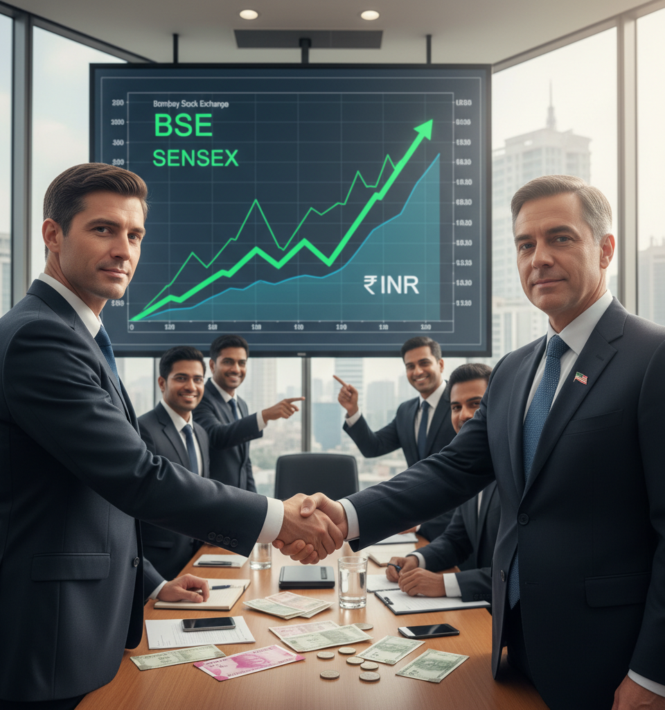 US-Iran Peace Deal Could Sustain Rally in Indian Stocks and Rupee — AI-generated illustration