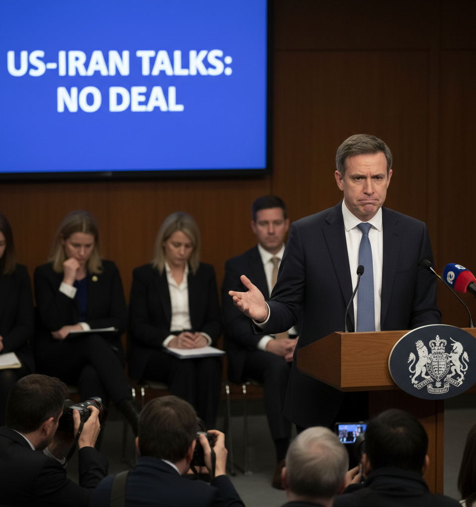 US-Iran talks ending without deal disappointing, Streeting says — AI-generated illustration