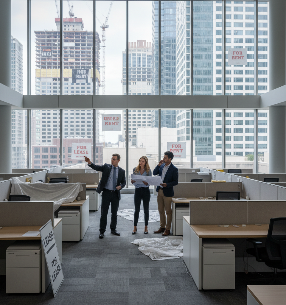 US Office Vacancy Rate Stalls Despite Shrinking Inventory and Active Demand — AI-generated illustration