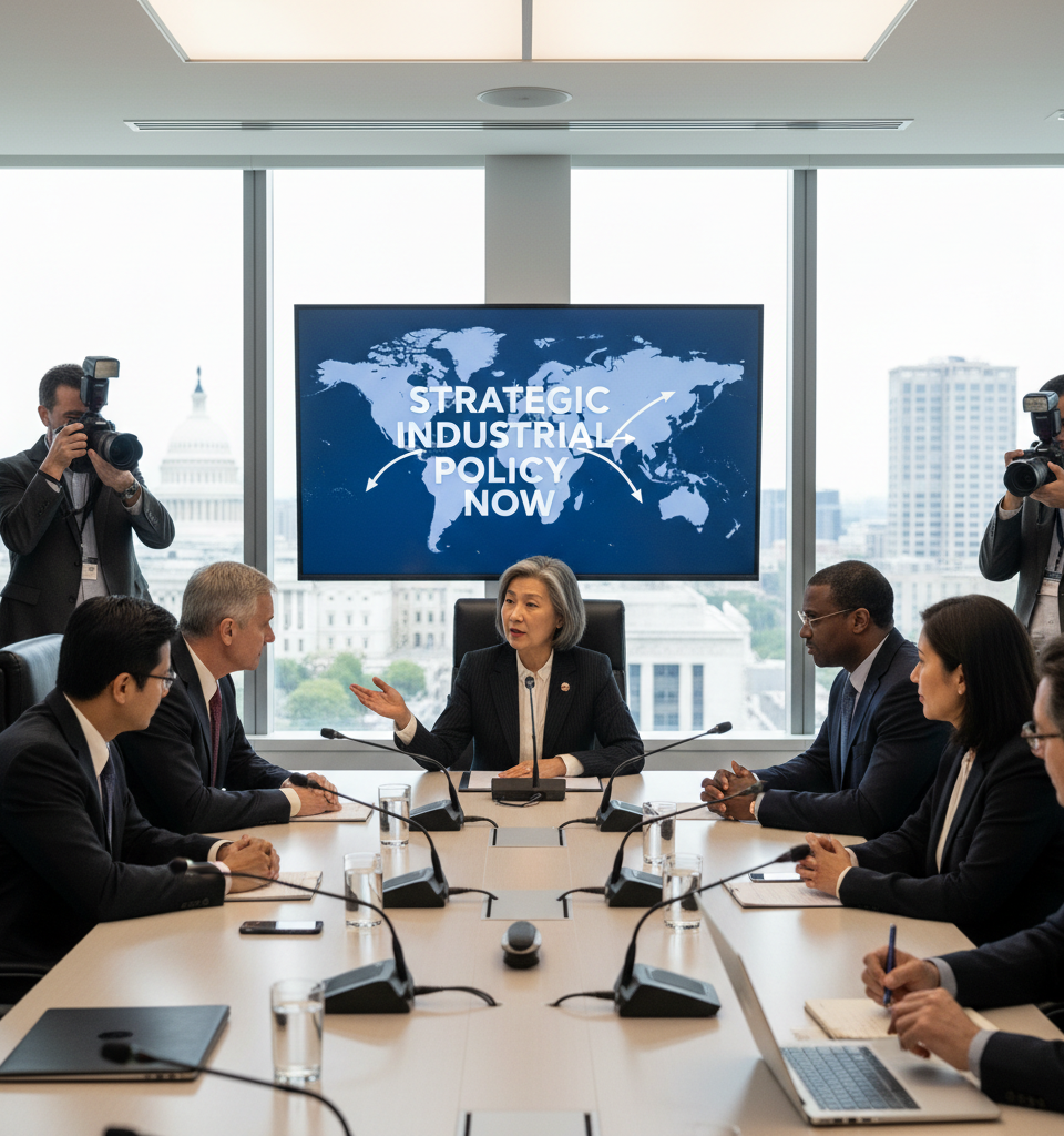 US Semiconductor Industry Urges Robust, Strategic Industrial Policy to Counter China — AI-generated illustration