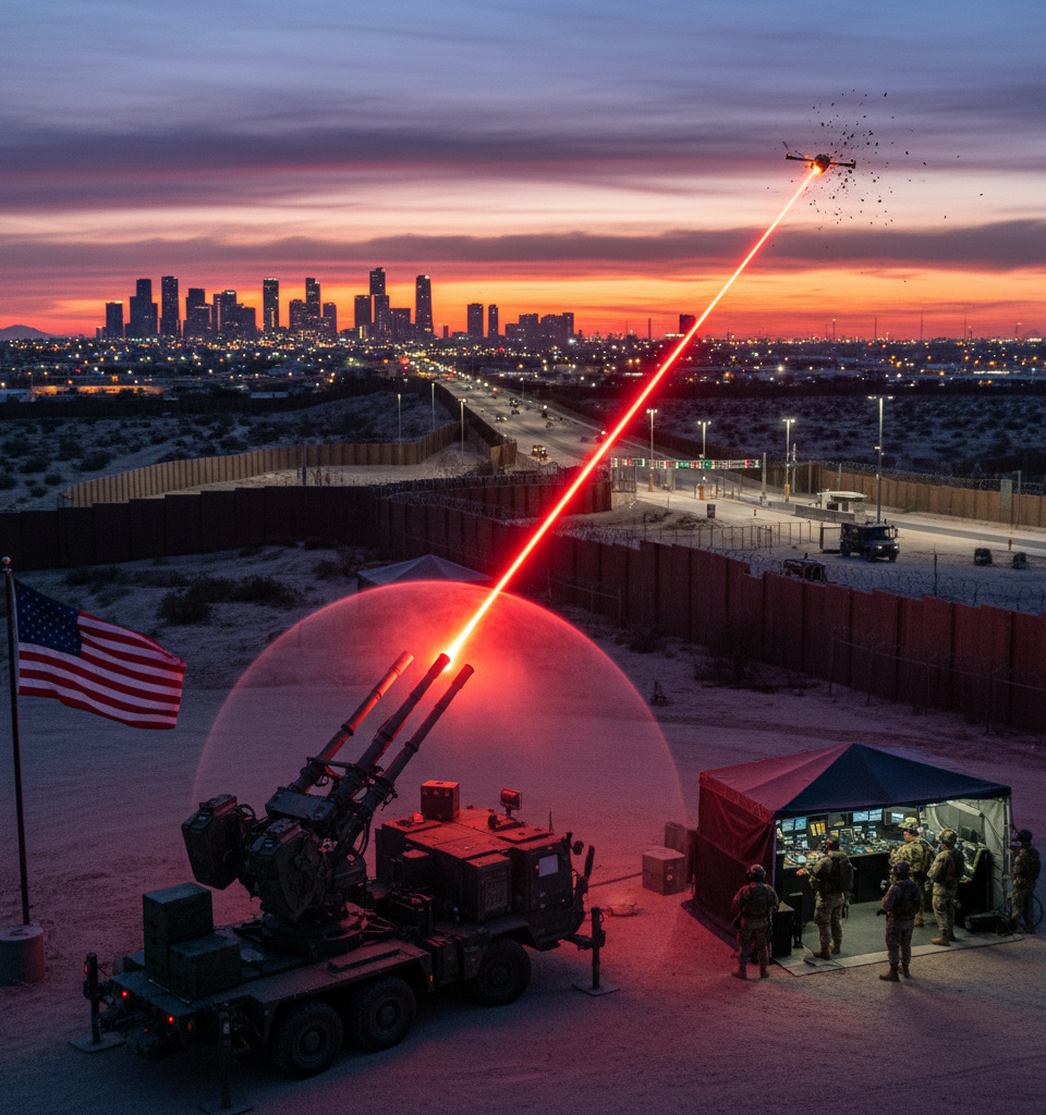 US Unveils 'Laser Dome': Directed Energy Weapons Deployed for Border Air Defense Amid Drone Threat — AI-generated illustration