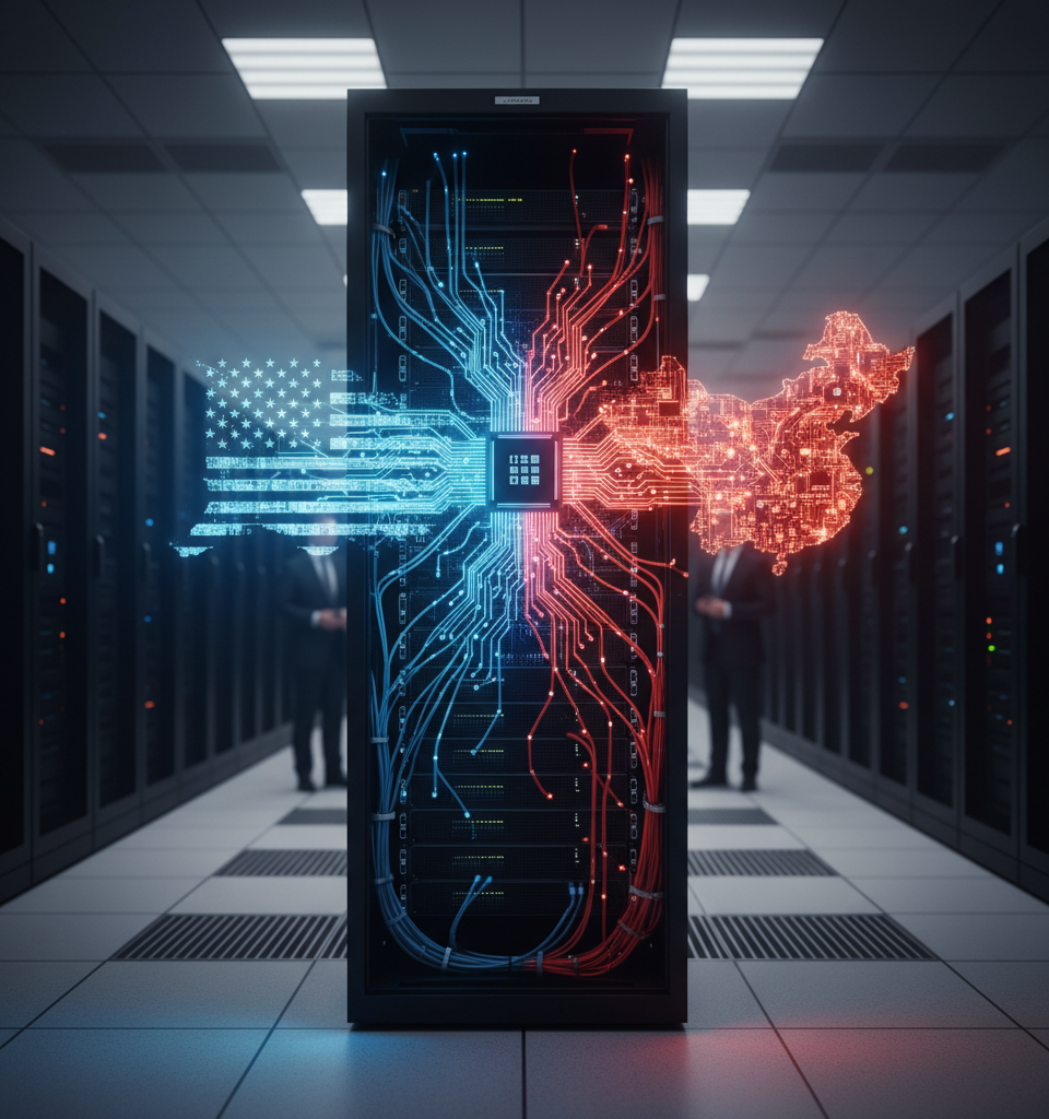 US vs. China: The AI Hegemony Battle Intensifies as Two Nations Drive Divergent Strategies — AI-generated illustration