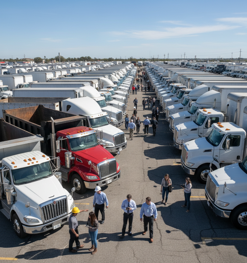 Used Truck Market Sees Unprecedented Inventory Surge, Presenting Opportunities and Pitfalls — AI-generated illustration