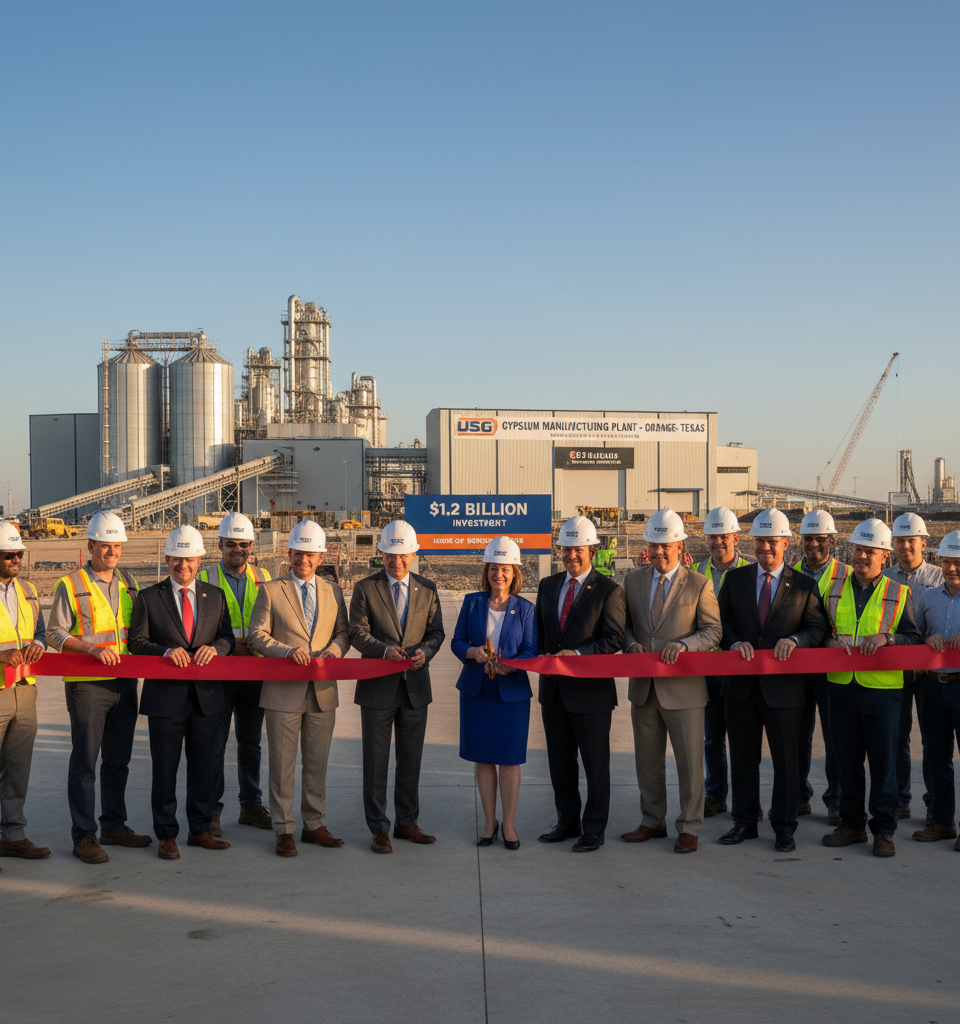 USG Unveils $1.2B Gypsum Manufacturing Plant in Orange, Texas: A Major Economic Boost — AI-generated illustration
