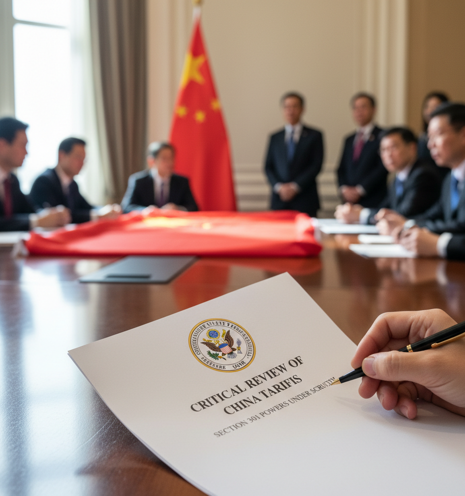 USTR Initiates Critical Review of China Tariffs as Section 301 Powers Face Renewed Scrutiny — AI-generated illustration
