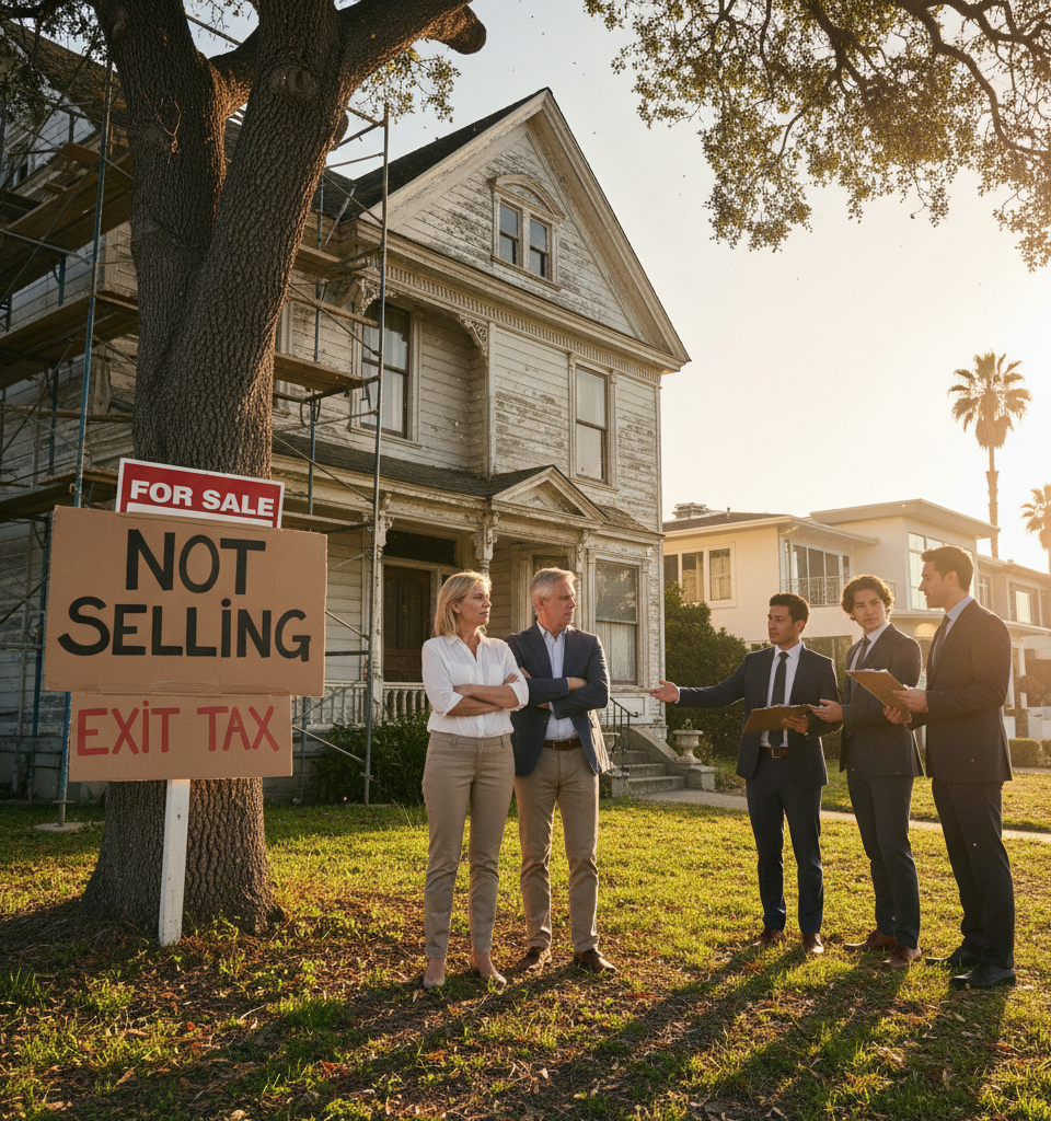 Vacant Homes: The Hidden Cost of Selling and the Rise of the 'Exit Tax' — AI-generated illustration