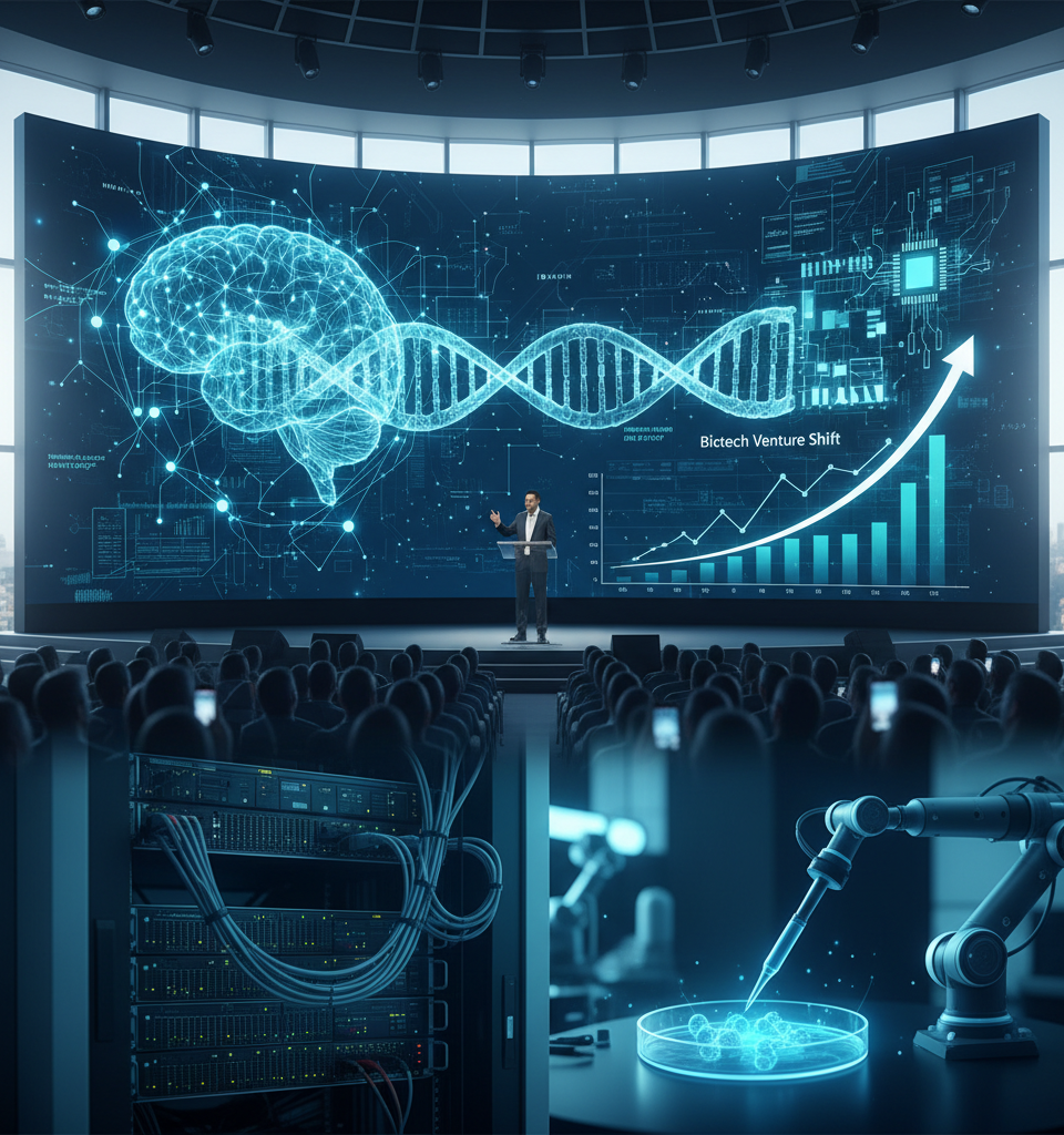 Vijay Pande on Shifting Biotech Venture Strategy and AI's Medical Transformation — AI-generated illustration