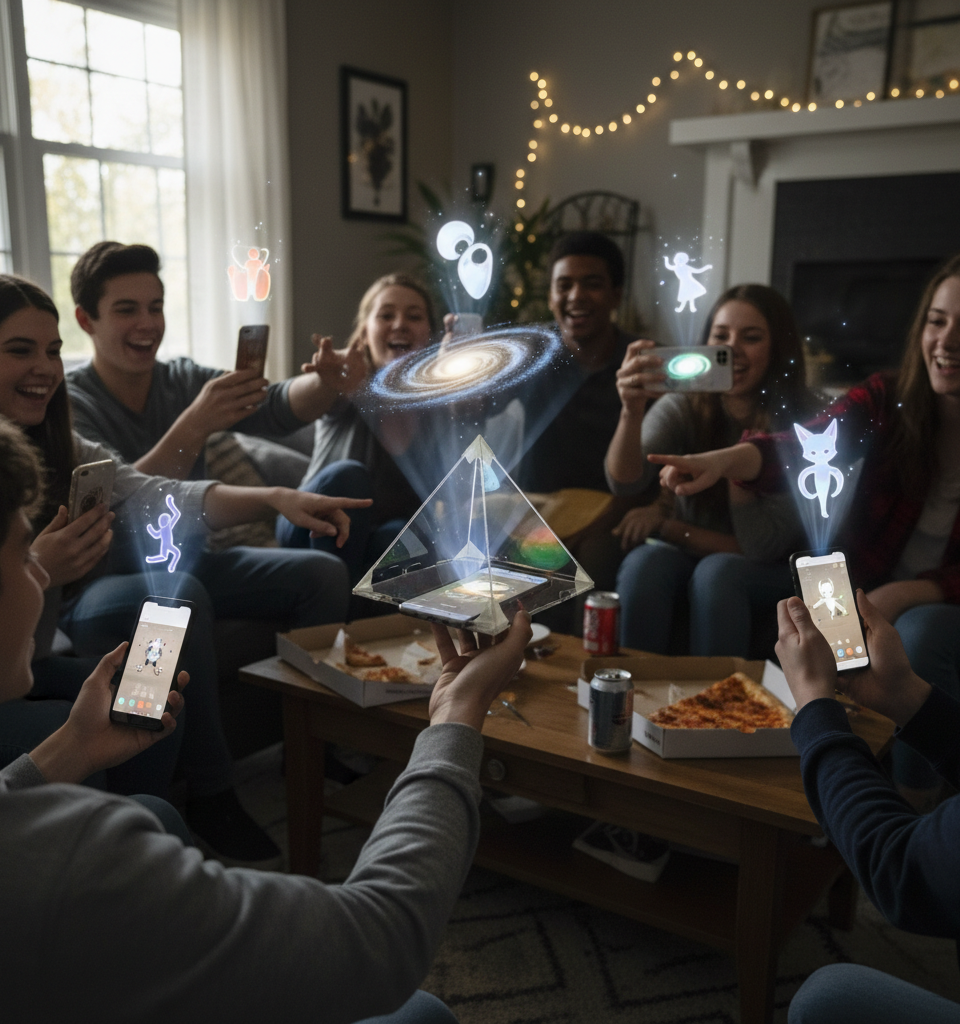 Viral TikTok Trend Transforms Smartphones into DIY 3D Hologram Projectors — AI-generated illustration