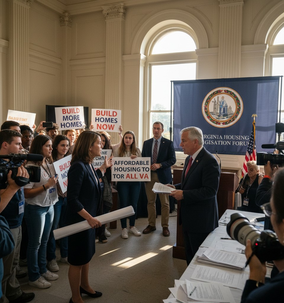 Virginia YIGBY bill puts Spanberger housing agenda on the line — AI-generated illustration