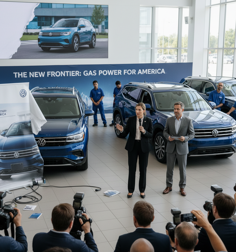 Volkswagen drops all-electric ID.4 in the US in pivot back to gas SUVs — AI-generated illustration