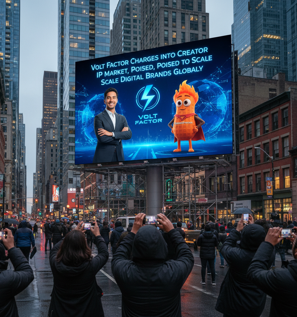 Volt Factor Charges into Creator IP Market, Poised to Scale Digital Brands Globally — AI-generated illustration