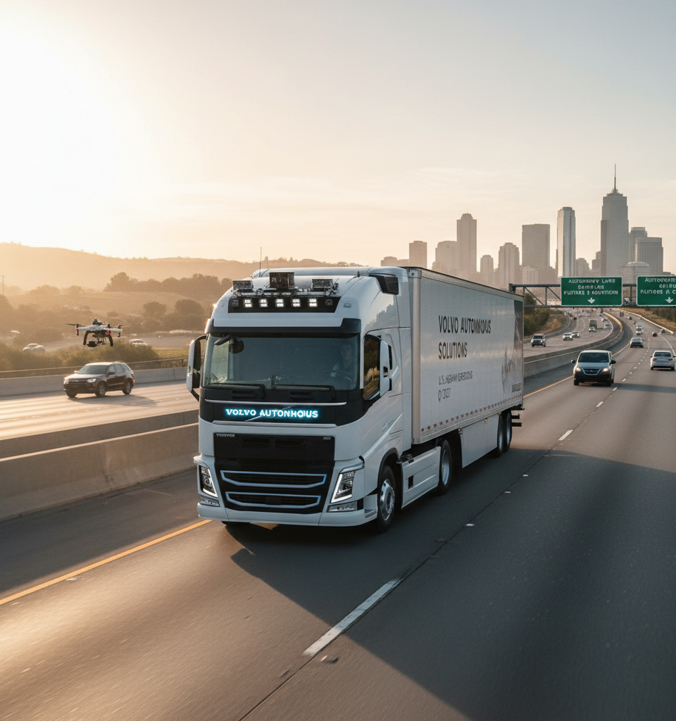 Volvo Autonomous Solutions to Launch Driverless Truck Operations on U.S. Highways by Q1 2027 — AI-generated illustration