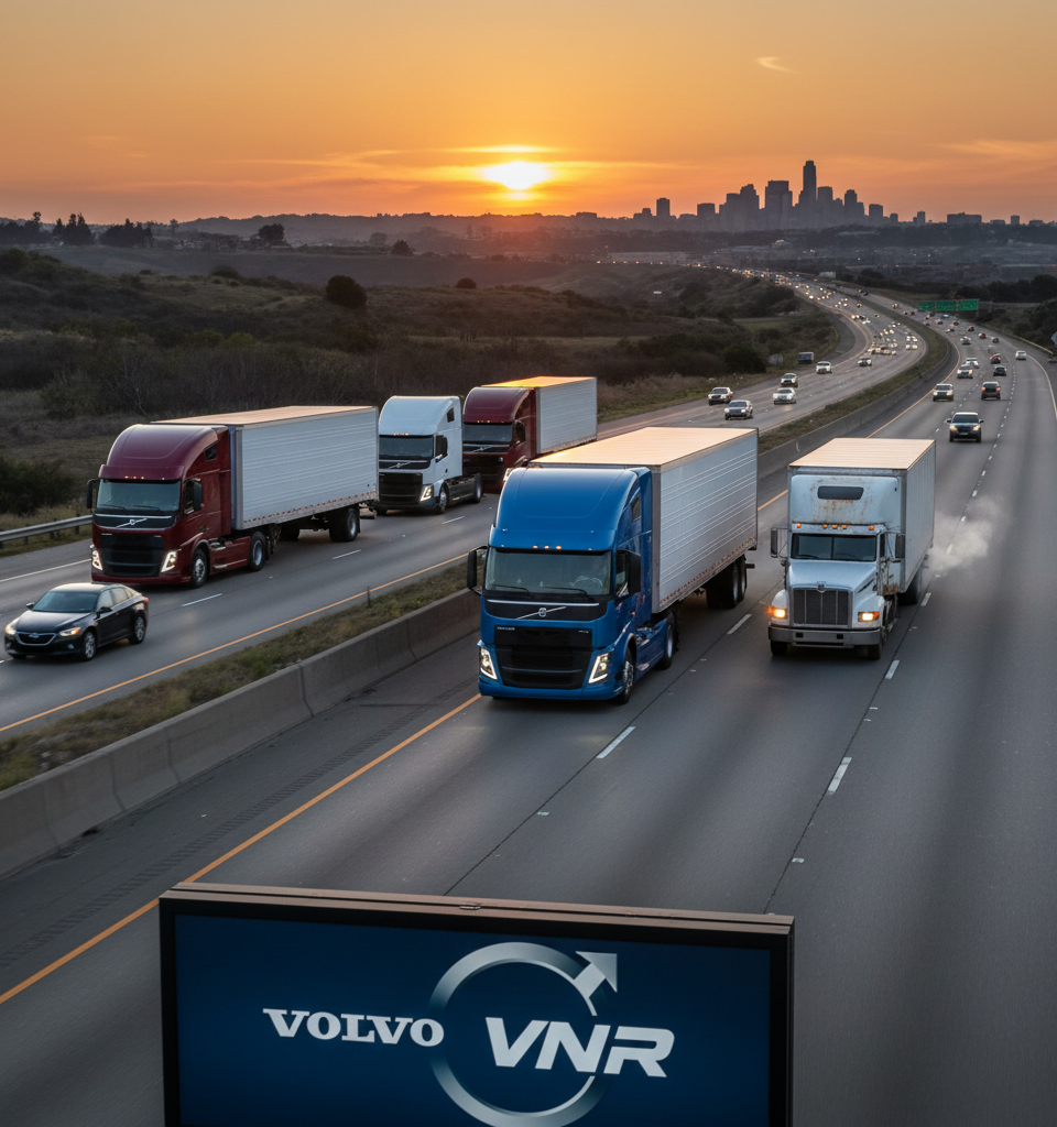 Volvo Unleashes New VNR Amidst Aging US Fleet, Promising Fuel Efficiency & Enhanced Safety — AI-generated illustration