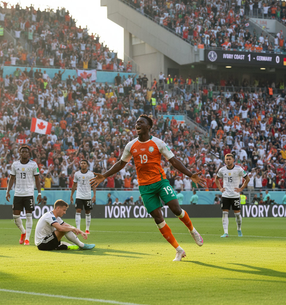 Wahi Granted Canadian Visa, Cleared for Ivory Coast vs. Germany Match in Toronto — AI-generated illustration