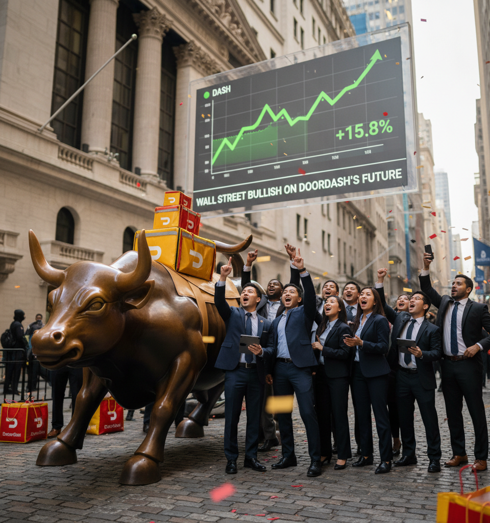 Wall Street Bullish on DoorDash's Future Amidst Market Volatility — AI-generated illustration