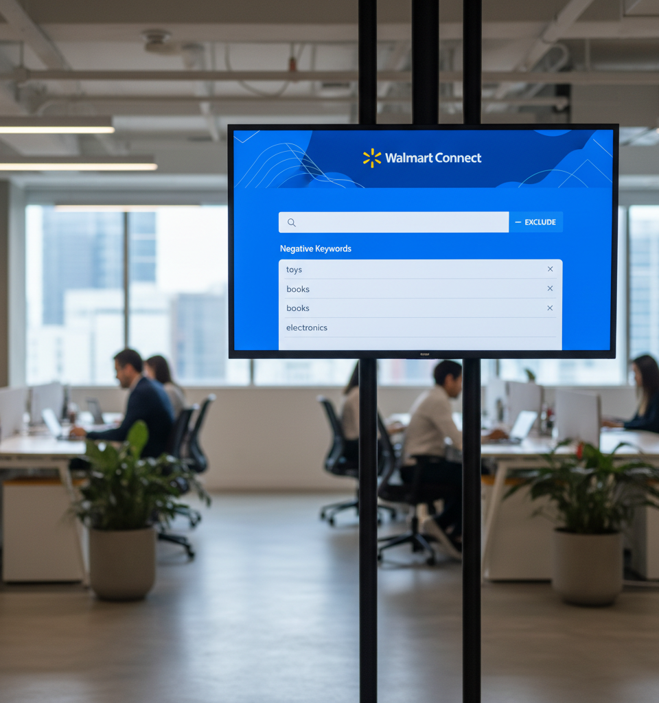 Walmart Connect to Roll Out Negative Keyword Exclusion for Sponsored Products — AI-generated illustration
