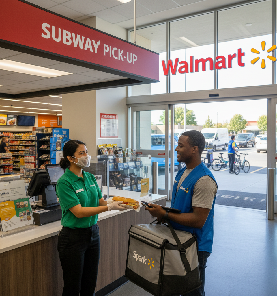 Walmart to Integrate Subway into Express Delivery Services, Expanding Retailer's Food Footprint — AI-generated illustration