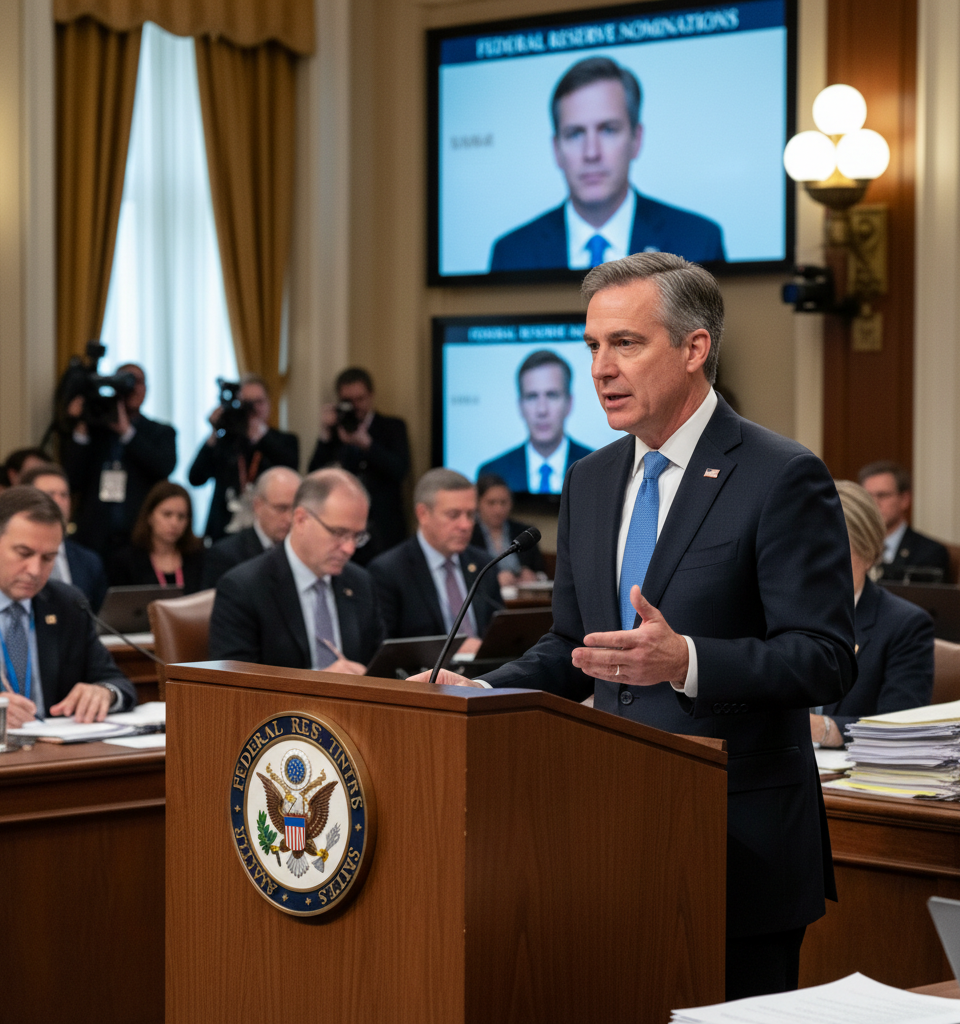Warsh's Fed Chair Nomination Hits Roadblock Amid Senate Scrutiny — AI-generated illustration