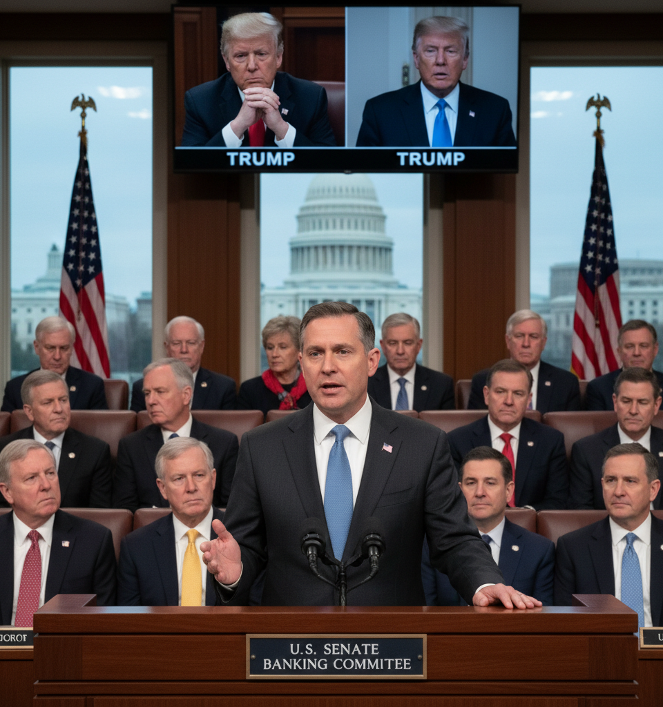 Warsh's Fed Nomination Advances Amidst GOP Rift, Signalling Trump's Economic Crossroads — AI-generated illustration
