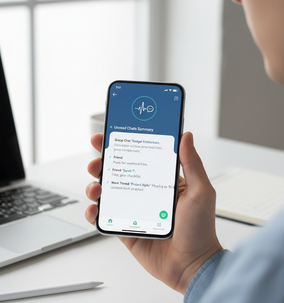 WhatsApp testing multi-chat AI summaries for unread messages — AI-generated illustration
